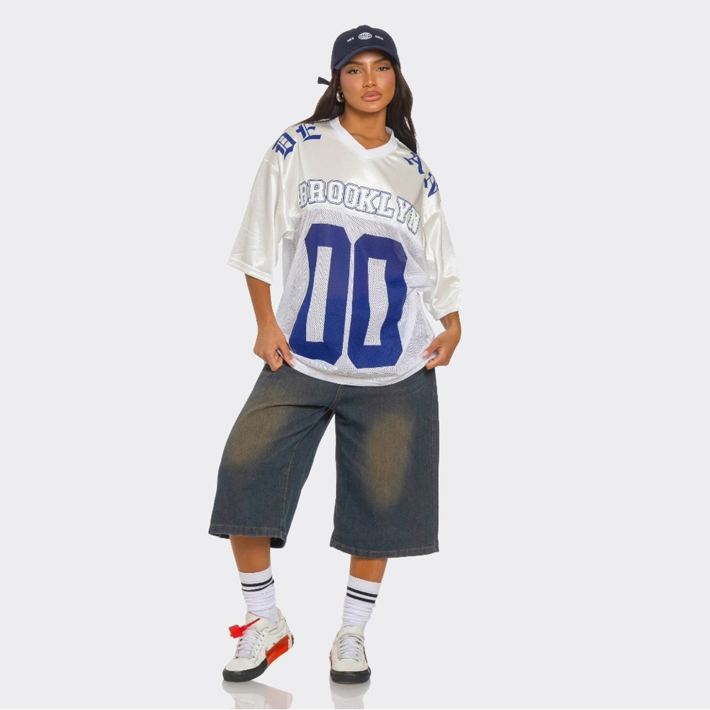 Brooklyn White and Blue Women's Blouse